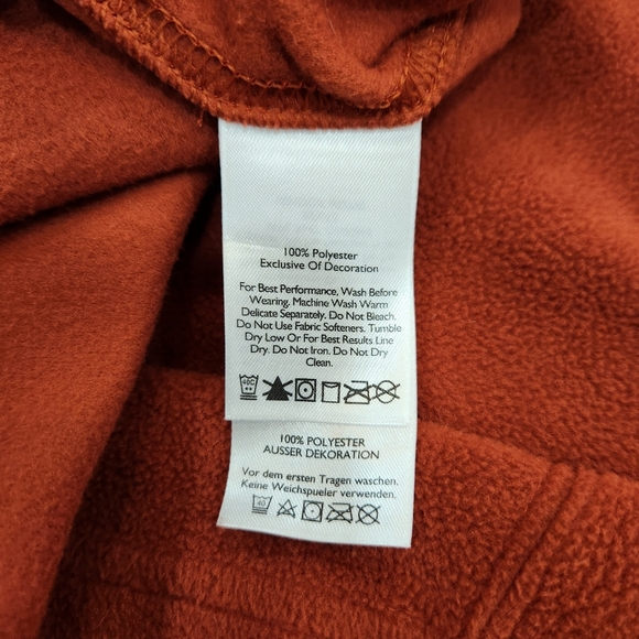 Eddie Bauer Fleece Mens TXL Polartec Red Orange 1/4 Zip Pullover Sweater Hiking - Picture 8 of 12